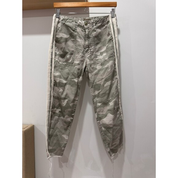 Mother Pants - Mother Womens Size 27 The Shaker Chop Crop Fray Pants Desert Print Camo Mid Rise
